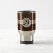 Leather Brown Damask met Stripes en Monogram Reisbeker (Center)