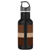 Leather Brown Damask met Stripes en Monogram Waterfles (Achterkant)