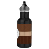 Leather Brown Damask met Stripes en Monogram Waterfles (Rechts)