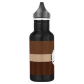 Leather Brown Damask met Stripes en Monogram Waterfles (Links)
