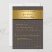 Leather Brown Gold Birthday Party Mannen 60th Kaart (Achterkant)