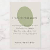 Leather Care Guide Sage Artisan 2x3 Custom Label Wijn Etiket (Enkel label)