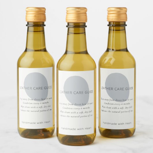 Leather Care Guide Slate Artisan 2x3 Custom Label Wijn Etiket (Flessen)