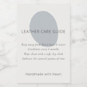 Leather Care Guide Slate Artisan 2x3 Custom Label Wijn Etiket (Enkel label)