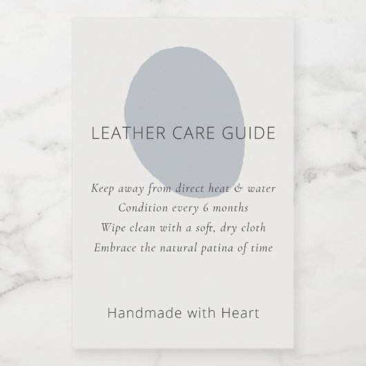 Leather Care Guide Slate Artisan 2x3 Custom Label Wijn Etiket (Enkel label)