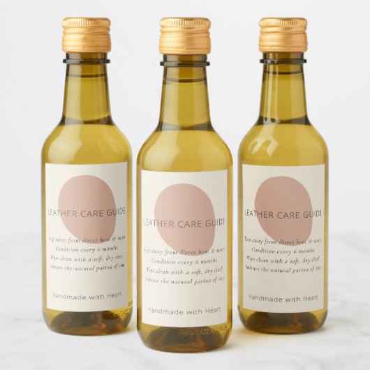 Leather Care Guide Terracotta Artisan Custom Label Wijn Etiket (Flessen)