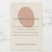 Leather Care Guide Terracotta Artisan Custom Label Wijn Etiket (Enkel label)