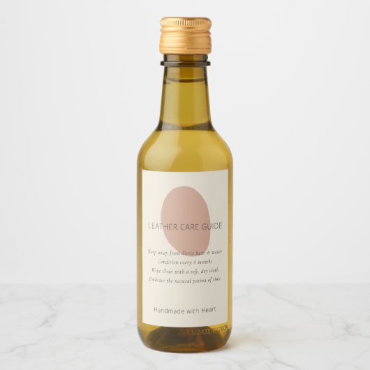 Leather Care Guide Terracotta Artisan Custom Label Wijn Etiket (Voorkant)