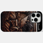Leather Carved Tractor Scene Case-Mate iPhone Case (Achterkant (horizontaal))
