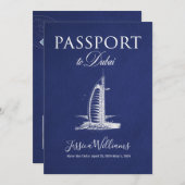 Leather Dubai Passport Sla de datum op Kaart (Voorkant / Achterkant)