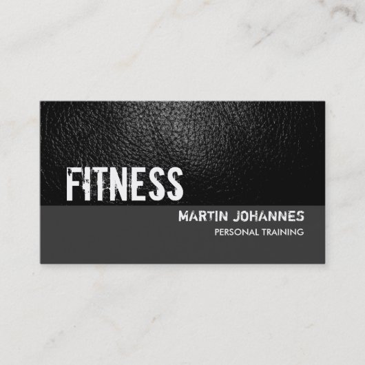 Leather Effect Grey Personal Trainer Visitekaartje (Voorkant)