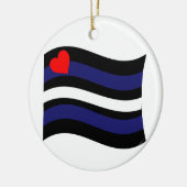LEATHER FLAG WAKING KERAMISCH ORNAMENT (Links)
