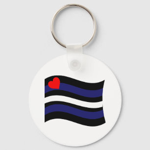 LEATHER FLAG WAKING SLEUTELHANGER