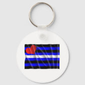 LEATHER FLAG WAVY SLEUTELHANGER (Voorkant)