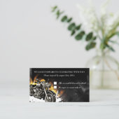 Leather & Flames Biker RSVP Receptiekaart Informatiekaartje (Staand voorkant)
