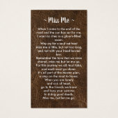 Leather Funeral Sympathy Memorial Prayer Kaart (Achterkant)