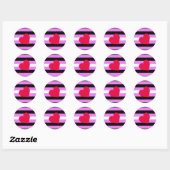 Leather Girl Pride Flag Ronde Sticker (Vel)