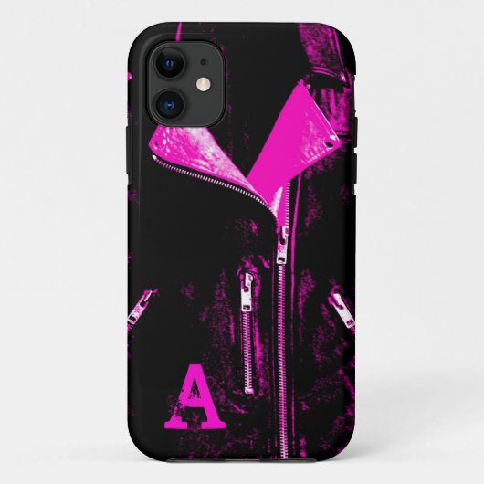Leather Jacket Pink monogram iPhone 5 hoesje (Achterkant)