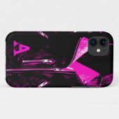 Leather Jacket Pink monogram iPhone 5 hoesje (Achterkant (horizontaal))