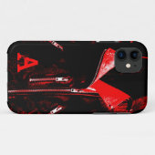 Leather Jacket Red "Monogram" iPhone 5 hoesje (Achterkant (horizontaal))