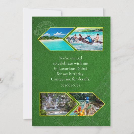 Leather Jamaica Passport Sla de datum op Kaart (Achterkant)