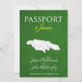 Leather Jamaica Passport Wedding Save the Date Kaart (Voorkant)