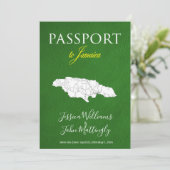 Leather Jamaica Passport Wedding Save the Date Kaart (Staand voorkant)