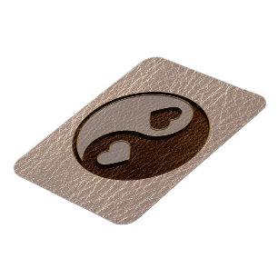 Leather-Kijk Yin Yang Heart Soft Magneet
