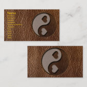 Leather-Kijk Yin Yang Heart Visitekaartje (Voorkant / Achterkant)