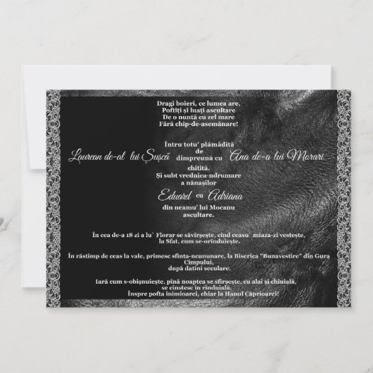 Leather & Lace Offbeat Biker Wedding InvitationREO Kaart (Voorkant)