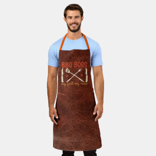 Leather-look BBQ Boss My Rules All-Over Print Scho Schort