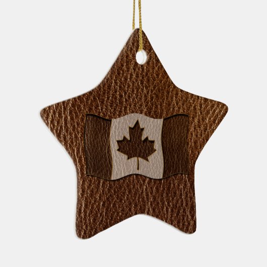 Leather-look Canada Flag Keramisch Ornament (Rechts)
