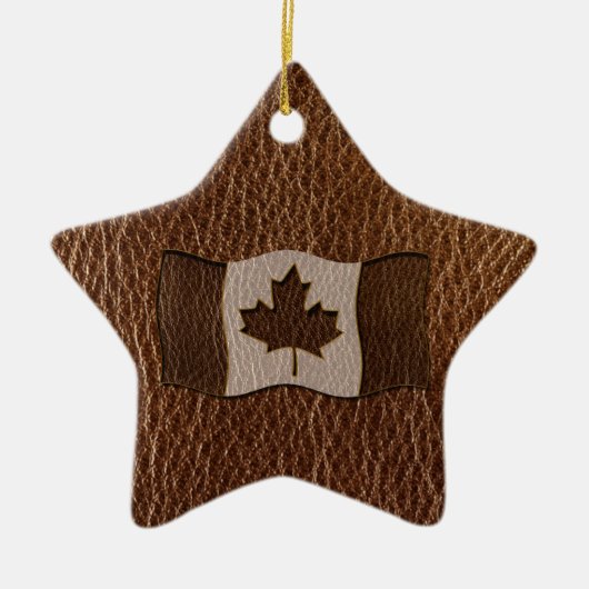 Leather-look Canada Flag Keramisch Ornament (Voorkant)