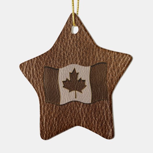 Leather-look Canada Flag Keramisch Ornament (Links)