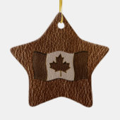 Leather-look Canada Flag Keramisch Ornament (Achterkant)