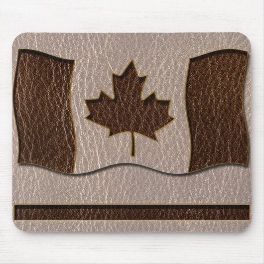 Leather-look Canada Flag Soft Muismat (Voorkant)