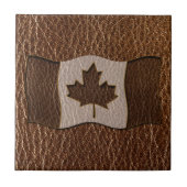 Leather-look Canada Flag Tegeltje (Voorkant)