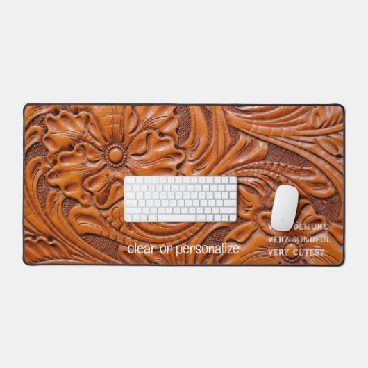 Leather-LOOK desk mat for office/dorm customizable (Keyboard & Muis)