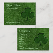 Leather-look Irish Clover Visitekaartje (Voorkant / Achterkant)
