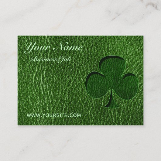 Leather-look Irish Clover Visitekaartje (Voorkant)