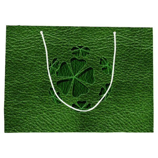 Leather-look Irish CloverBall Large Cadeautasje (Achterkant)