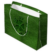 Leather-look Irish CloverBall Large Cadeautasje (Achterkant Gekanteld)