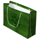 Leather-look Irish CloverBall Large Cadeautasje (Voorkant Gekanteld)