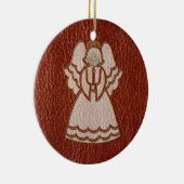 Leather-look-kerstengel Keramisch Ornament (Rechts)