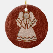 Leather-look-kerstengel Keramisch Ornament (Achterkant)