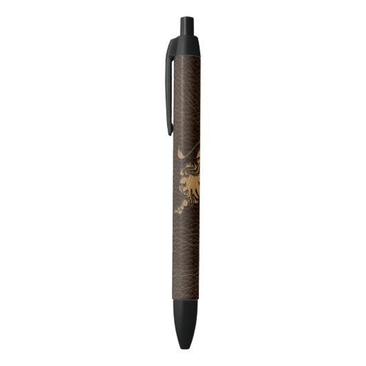 Leather-look Leo Zwarte Inkt Pen (Top (Verticaal))