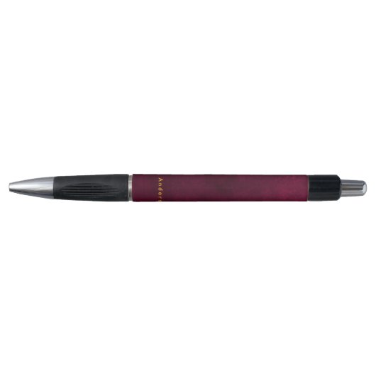 Leather Look Maroon Pen with Customizable Name (Voorkant)