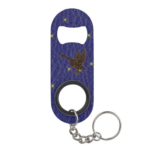 Leather-look Native American Zodiac Goose Mini Flessenopener (Achterkant)