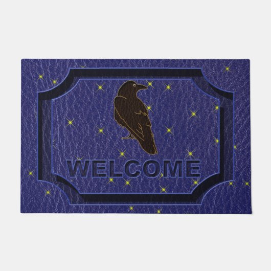 Leather-look Native American Zodiac Raven Deurmat (Voorkant)