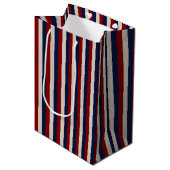 LEATHER LOOK PATRIOTIC STRIPES-GIFT BAG M MEDIUM CADEAUZAKJE (Voorkant Gekanteld)